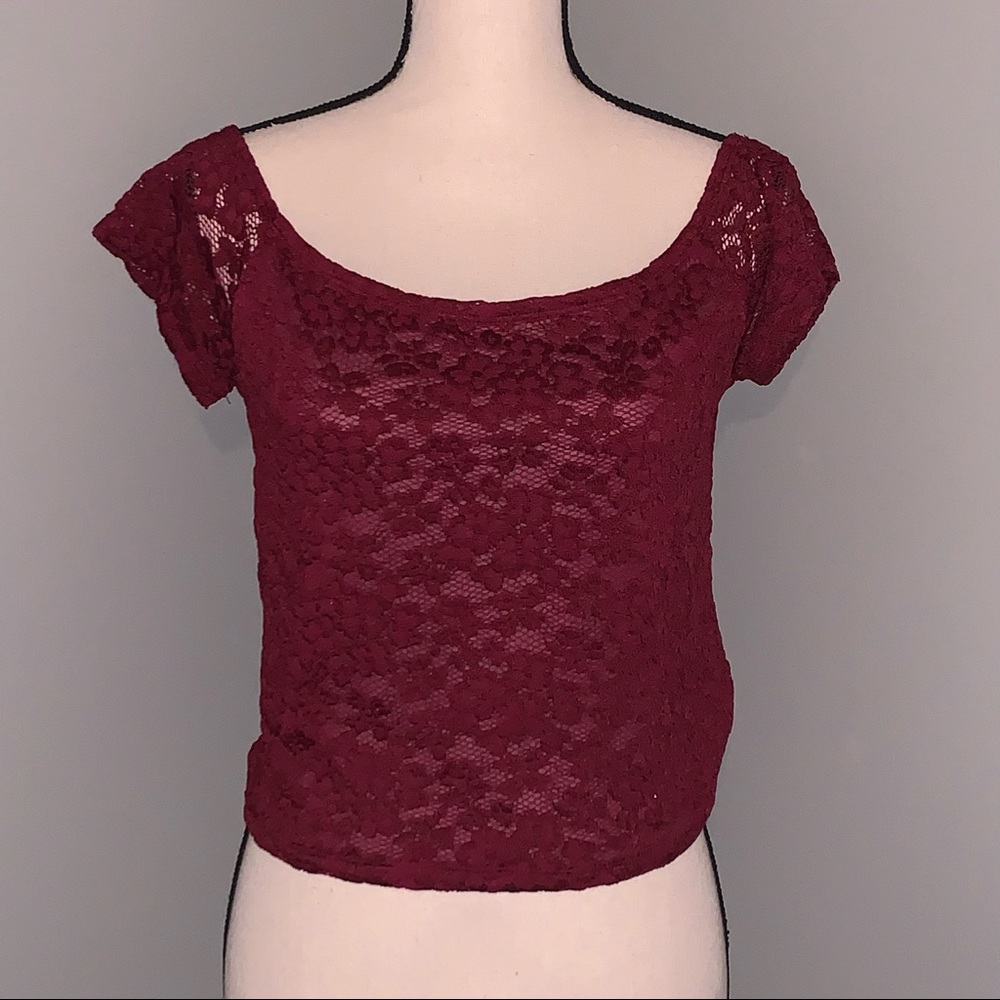 Express maroon crop top